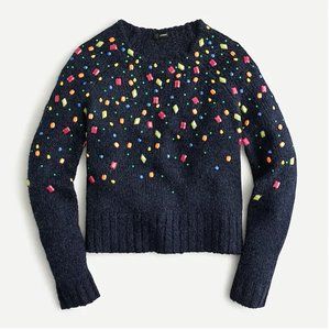 Embellished alpaca-blend crewneck sweater-AT982